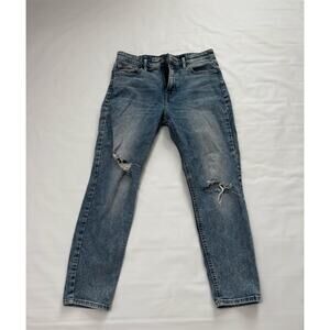 Lucky Brand Bridgette Skinny distressed blue jeans, ripped knees, size 8